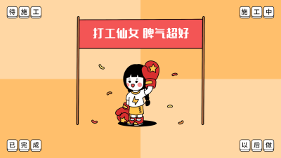 趣味漫画打工人工作电脑分区壁纸