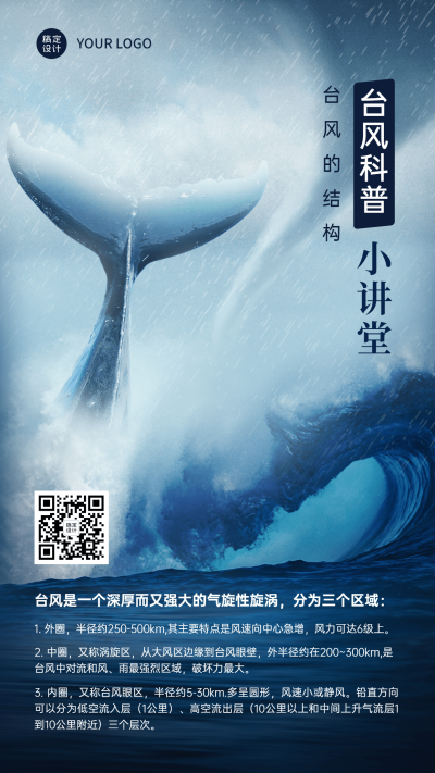 台风知识科普手机海报