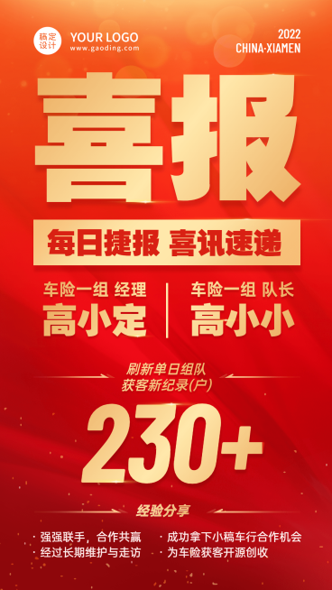 通用喜报战报手机海报预览效果