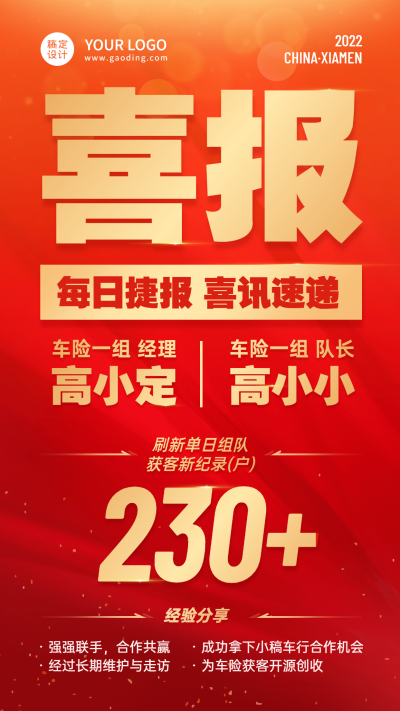通用喜报战报手机海报