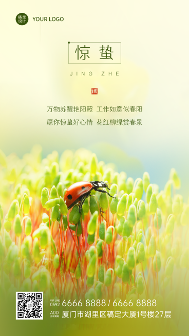 企业公司惊蛰祝福手机海报预览效果