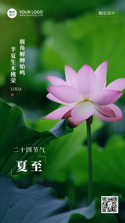 夏至节气祝福排版手机海报