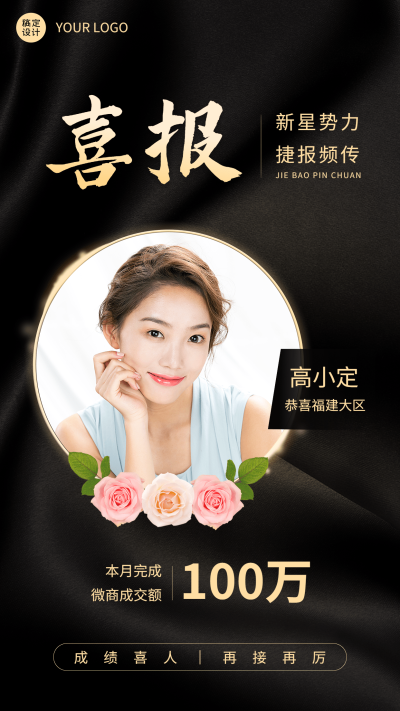微商成交喜报表彰人物手机海报