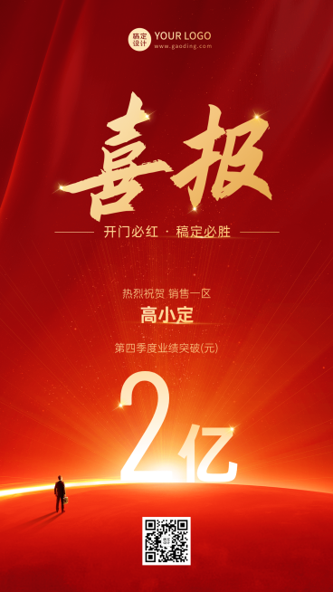 喜报贺报开门红排版手机海报预览效果