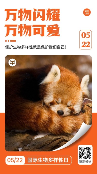 国际生物多样性日排版宣传手机海报