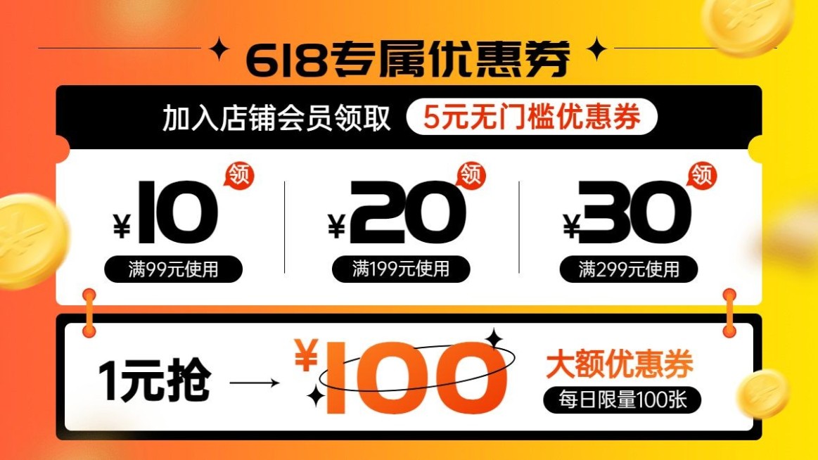 618优惠券海报banner预览效果