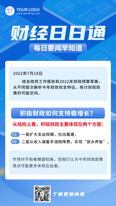 金融财经新闻政策资讯手机海报