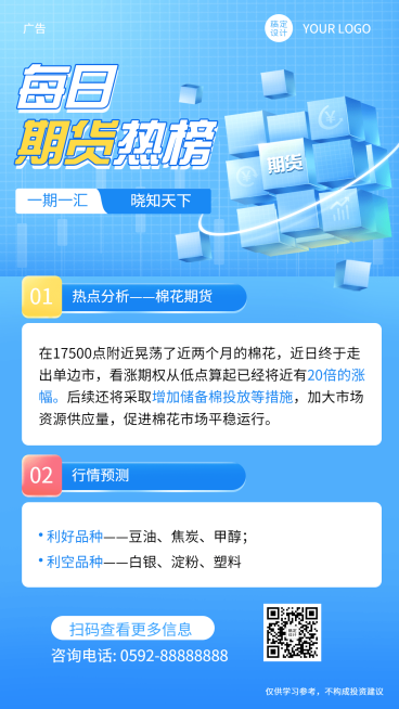 金融保险期货每日热榜行业资讯解读产品营销2.5D插画海报预览效果