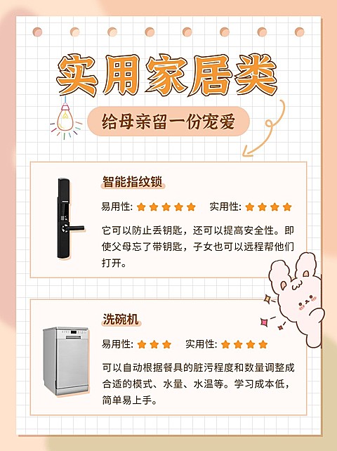 简约手绘母亲节家居礼物指南小红书封面配图