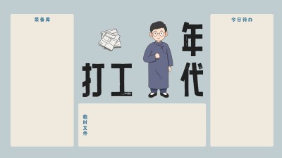 觉醒年代趣味打工人电脑桌面分区壁纸