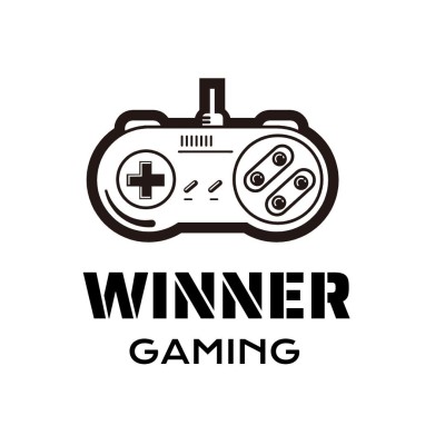 Black Color Game Handle Gaming Esports Logo