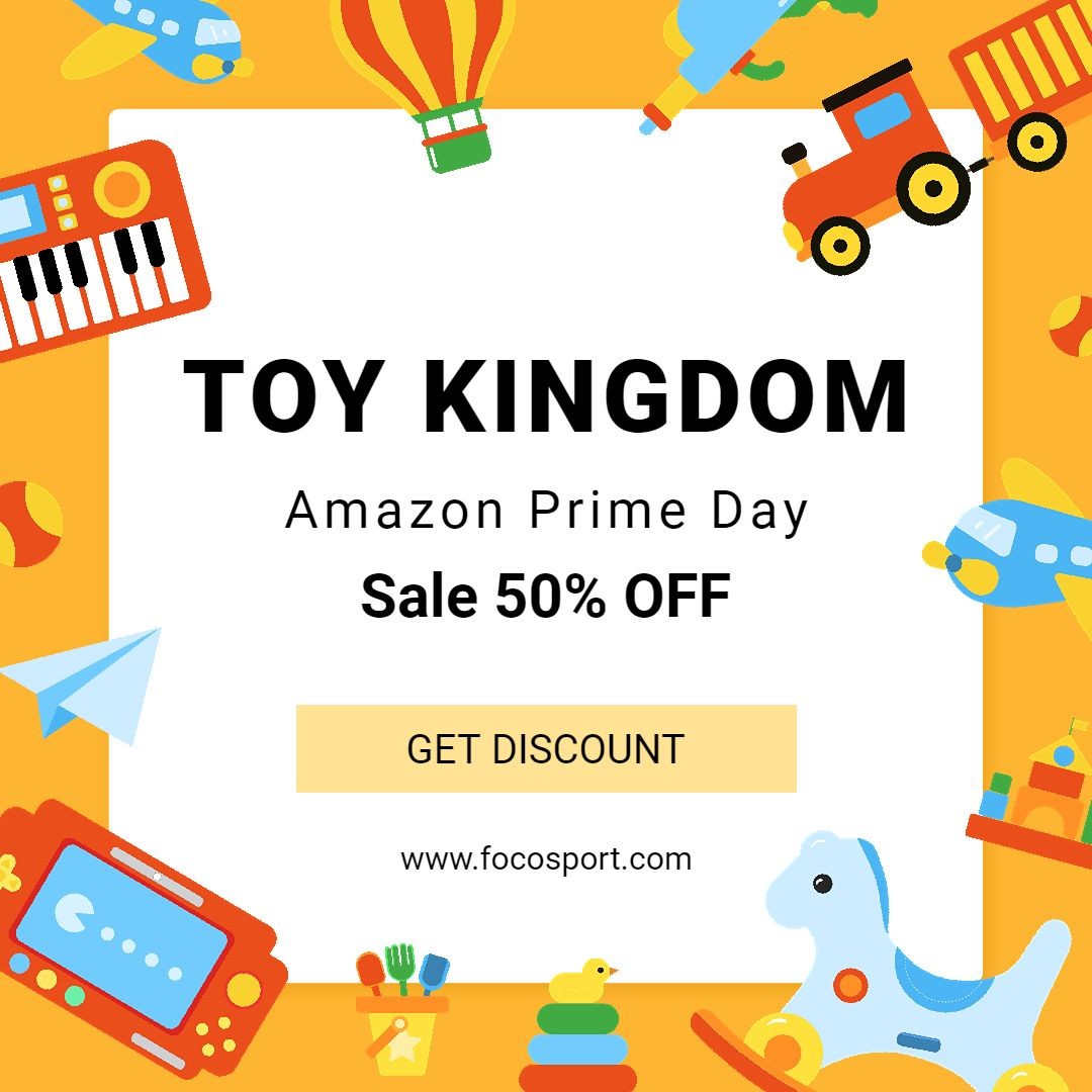 Cartoon Vectors Amazon Prime Day Toys and Craft Discount Promotion Sale Ecommerce Product Image预览效果