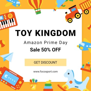 Cartoon Vectors Amazon Prime Day Toys and Craft Discount Promotion Sale Ecommerce Product Image
