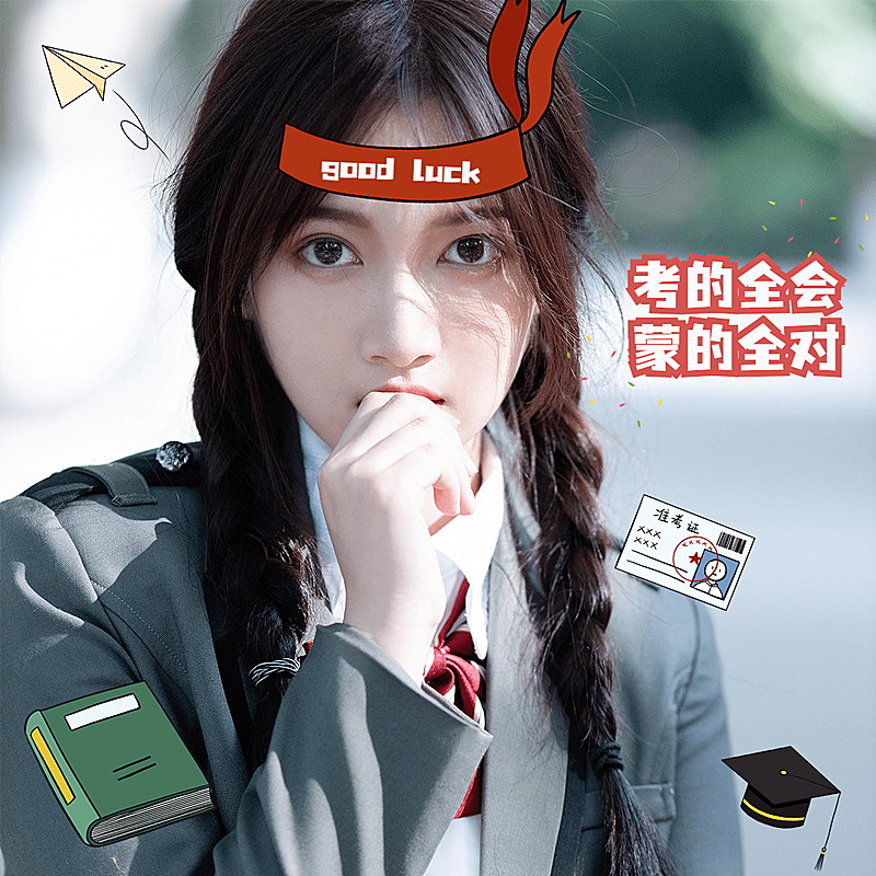 高考祝福晒照贴纸简约风plog模板