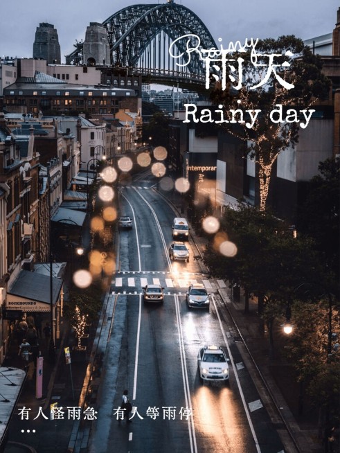 天气/情绪城市风光简约风plog模板预览效果
