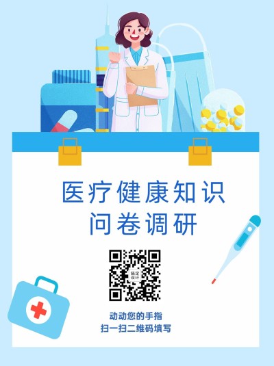 企业调查问卷简约卡通手绘海报