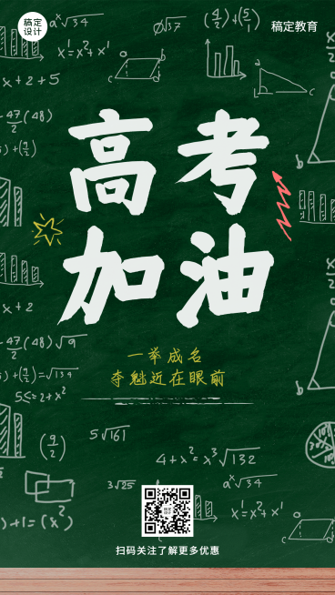 高考祝福高考加油手机海报预览效果