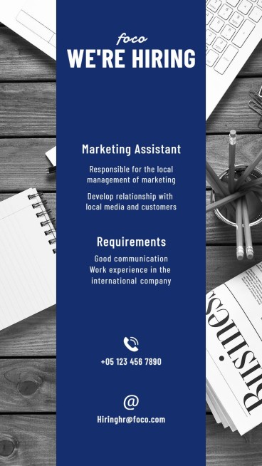 Business Recruitment Promotion Simple Commercal Style Vertical Poster LinkedIn Post预览效果