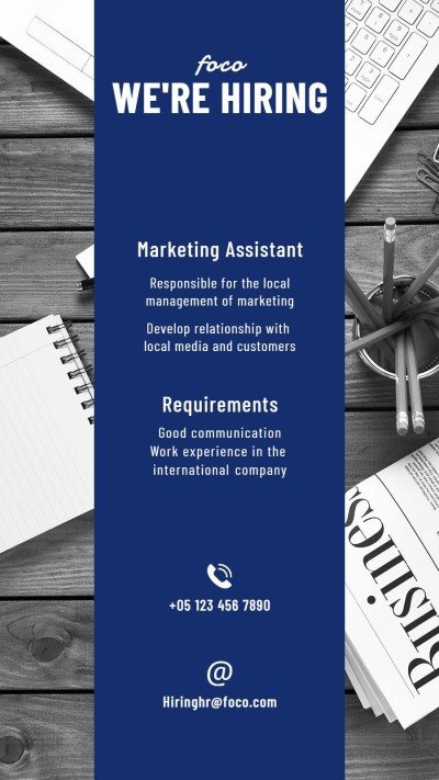 Business Recruitment Promotion Simple Commercal Style Vertical Poster LinkedIn Post