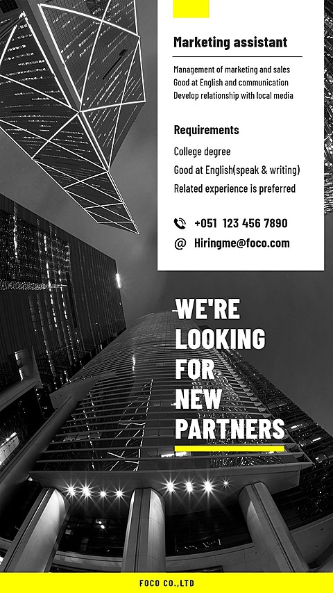 Real Scene Background Business Recruitment Promotion Simple Commercal Style LinkedIn Post