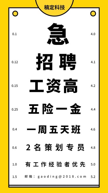 视力表招聘海报预览效果