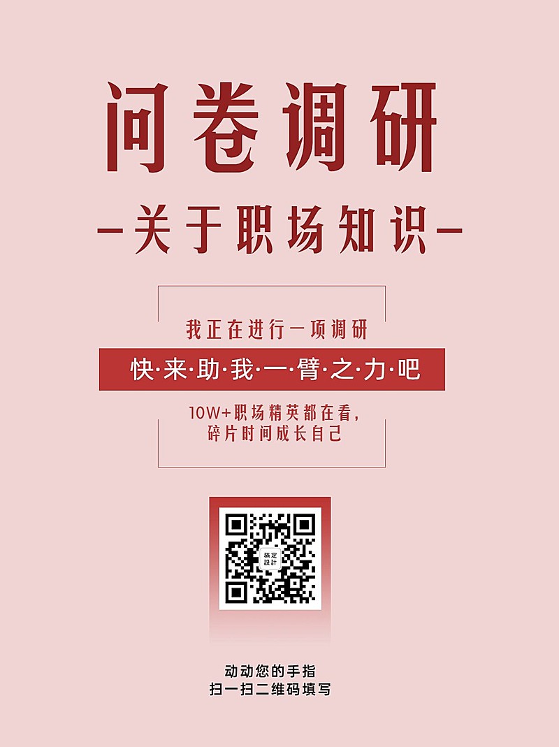 企业商务调查问卷简约海报