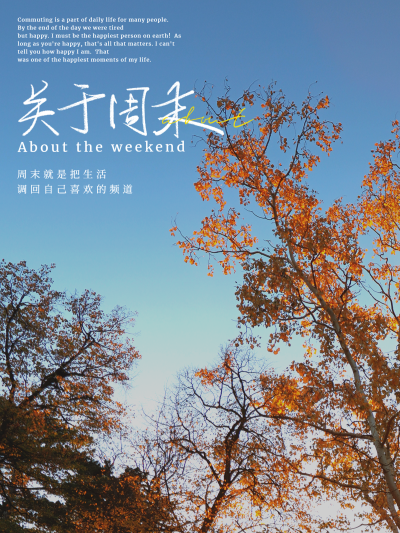 风景周末时光假期树木天空日常问候plog模板