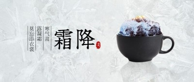 霜降节气祝福问候简约商务公众号首图