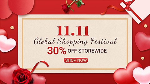 双11跨境电商简约海报banner