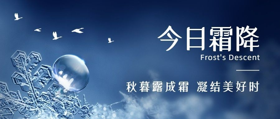 霜降节气祝福冰霜实景公众号首图