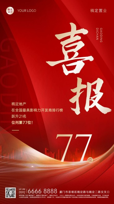 房地产员工激励喜庆竖版海报预览效果