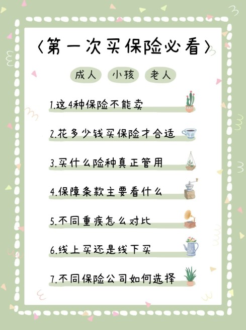 泛知识保险科普清单清新小红书配图预览效果