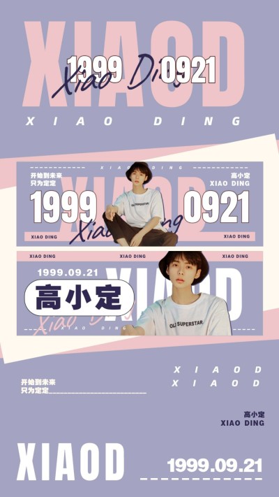 清新简约大字排版手幅海报明星应援