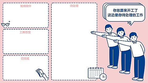 打工人趣味分区电脑桌面壁纸