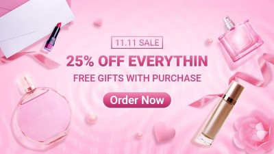 双11美妆护肤跨境电商海报banner