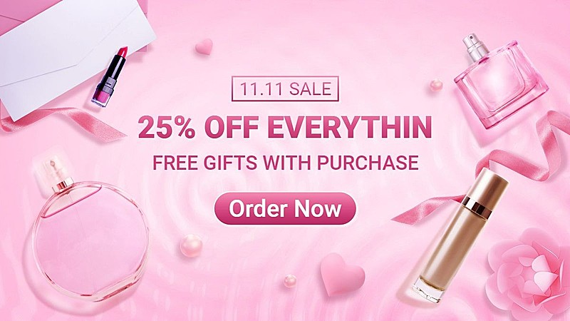 双11美妆护肤跨境电商海报banner
