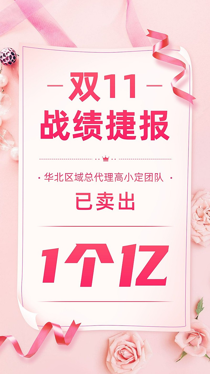 双十一战绩捷报喜报纯文字手机海报