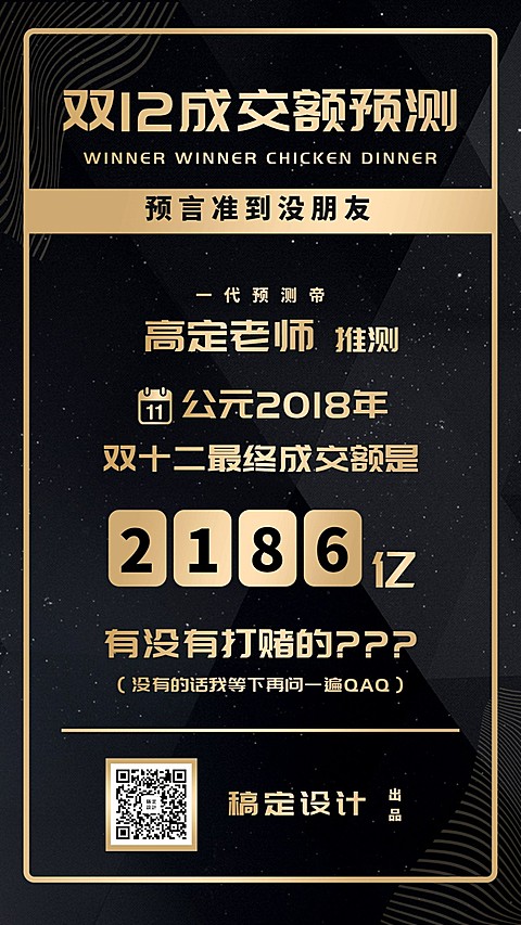 预测双十一成交额手机海报