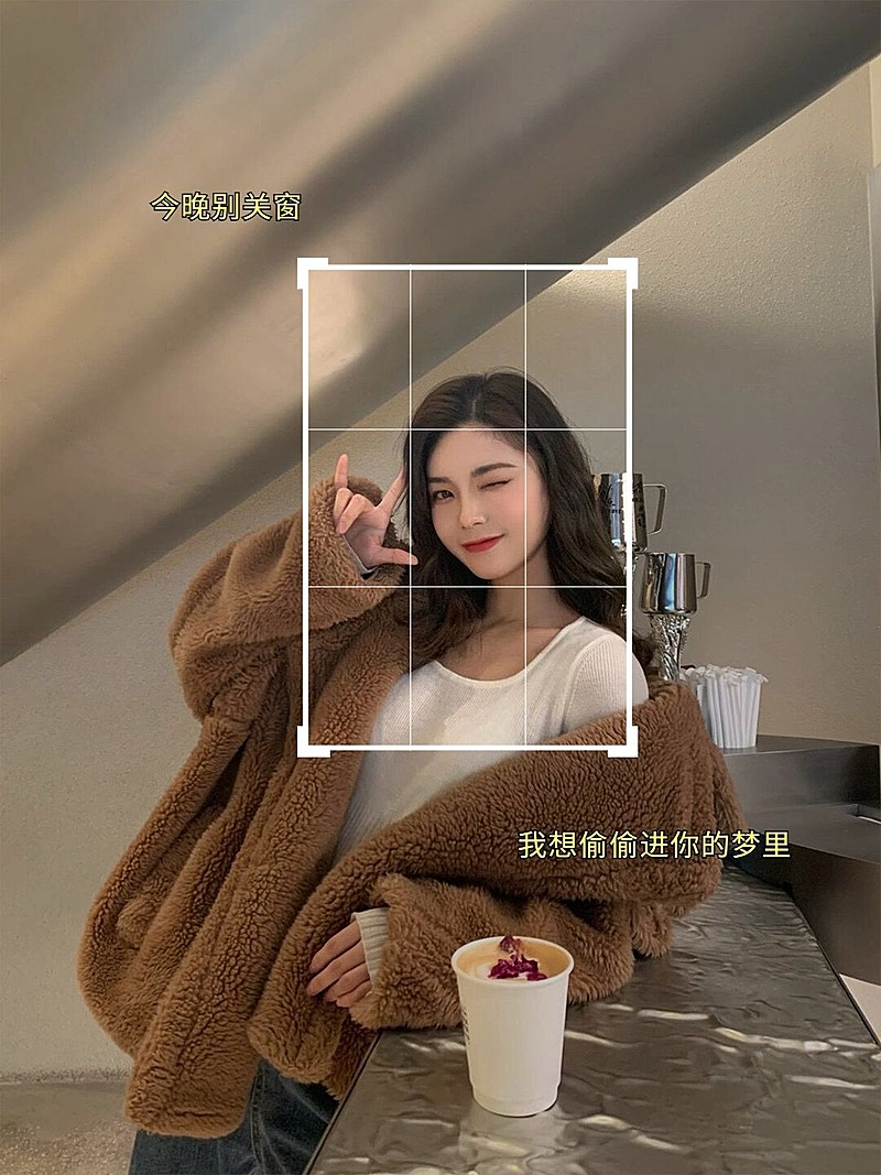 自拍晒照字幕生活分享简约风plog模板