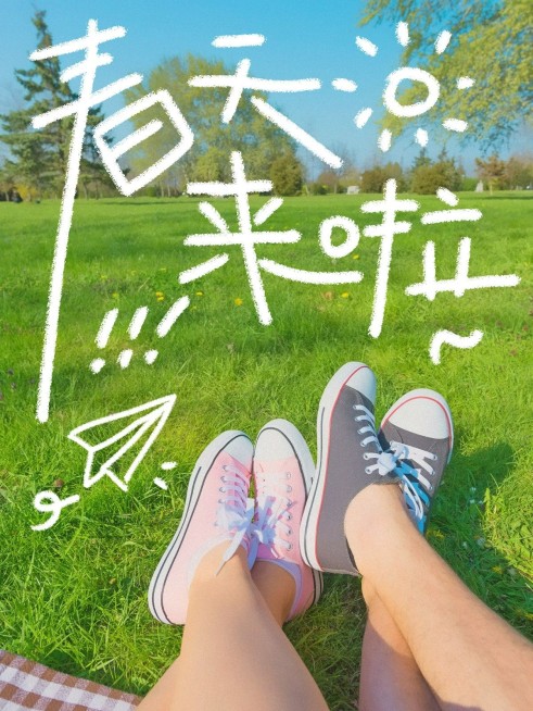 春天风景大字生活分享文艺风plog模板预览效果