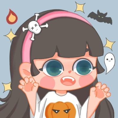 万圣节手绘可爱情侣头像