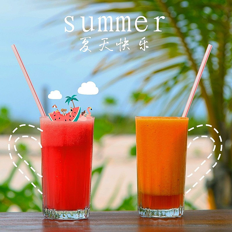 夏日美食季冷饮饮料简约风plog模板