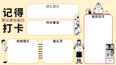 可爱插画打工人电脑分区壁纸
