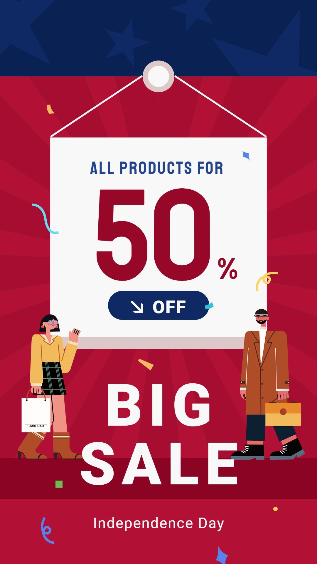 Independence Day Fourth Of July Fashion Promotion Discount Sale Ecommerce Story预览效果