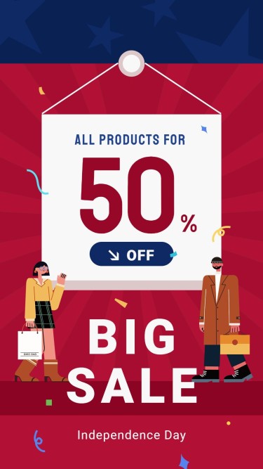 Independence Day Fourth Of July Fashion Promotion Discount Sale Ecommerce Story