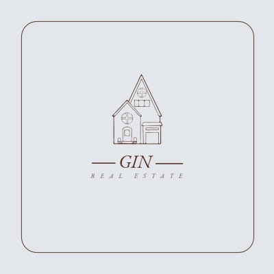 Hand Painted Style House Element Real Estate Agency Company Logo