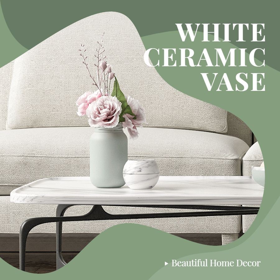 Home Decoration Ceramic Vase Ecommerce Product Image预览效果