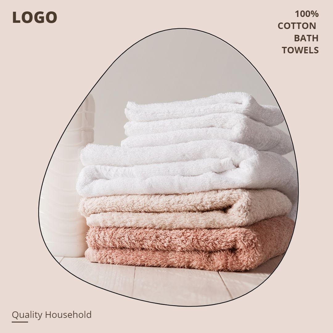 Brown Line Frame Simple Style Towel Promotion Ecommerce Product Image
