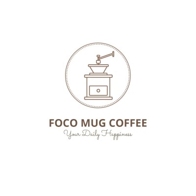 Hand Painted Circle Element Cafe Coffee Shop Logo