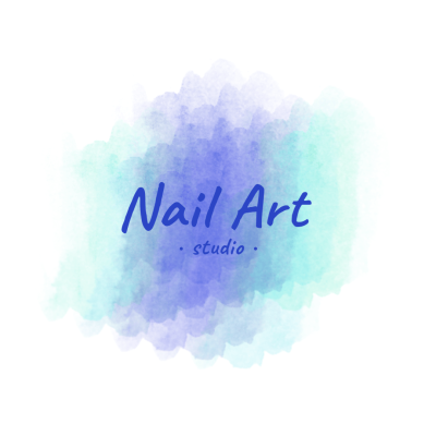 Gradual Change Color Block Nail Art Manicures Salon Logo